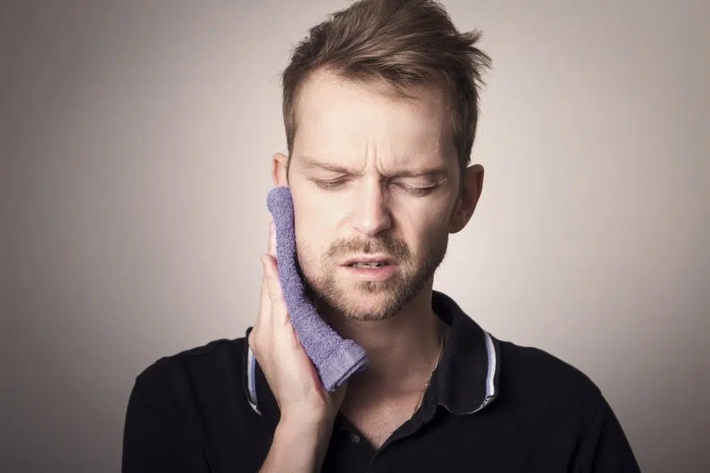 Adult man with jaw pain.