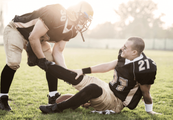 Athlete suffers from sports injury