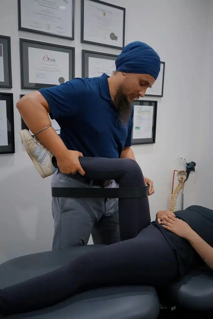 Physiotherapist doing a massage therapy to the patient